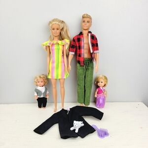 Barbie Family Play Set Ken and Barbie with Boy Girl and Dog
